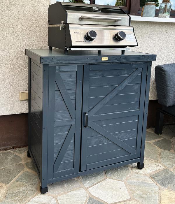 Habau Holz-Gartenschrank Logan, anthrazit, ca.