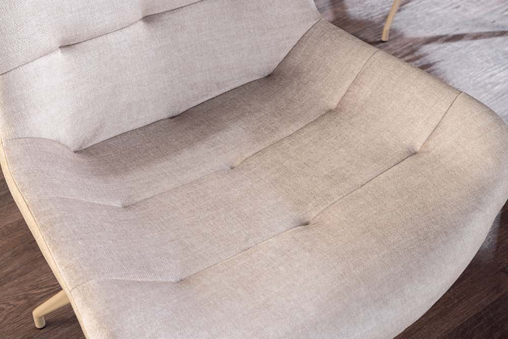 Design Stuhl DIVANI champagner beige Samt Metallgestell