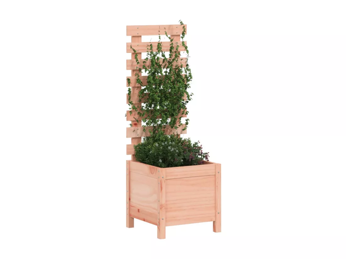Jardinière avec support 39x39,5x114 bois massif douglas