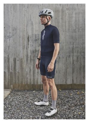 Maillot Manches Courtes POC Essential Road Logo Bleu Marine