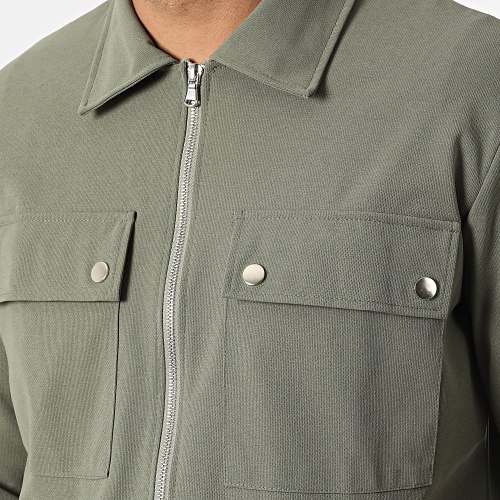 Ensemble Veste Zippée Pantalon Cargo 22047 Vert Kaki