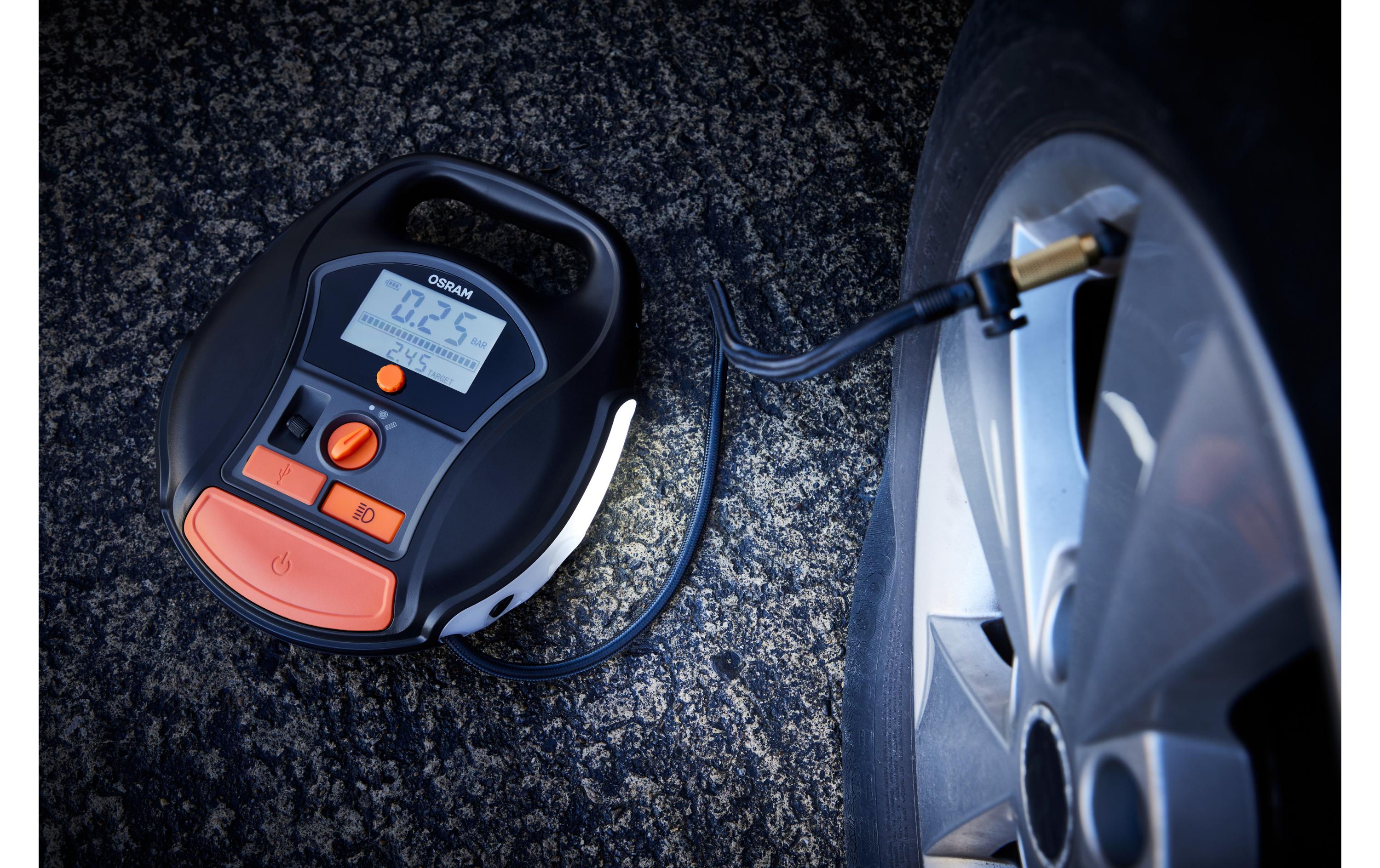 Luftkompressor TYREinflate 6000, 5.5 bar<br>Kompakte wiederaufladbare Reifenpumpe