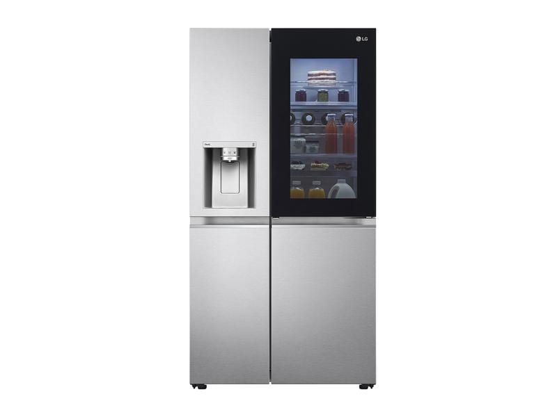 LG Foodcenter GSXV90BSDE Brushed Steel Side by Side Kühlgerät mit Fenster und Innenbeleuchtung