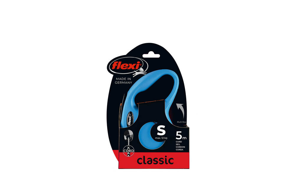 Flexi New Classic Koord - Rollijn - Hondenriem - blauw - M - 500 cm