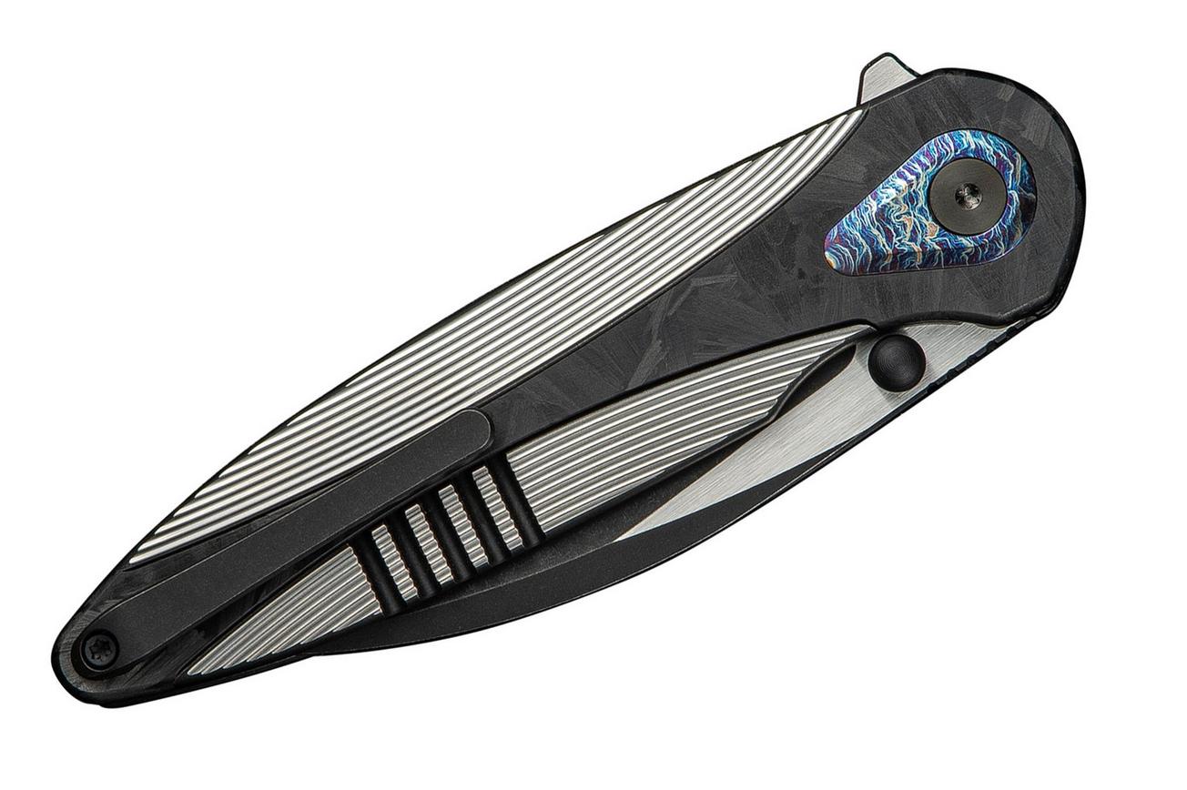 WE Knife Zenthra WE24021C-1 Satin/Black Stonewashed M390 Satin/Black Titanium Carbon Inlay, zakmes