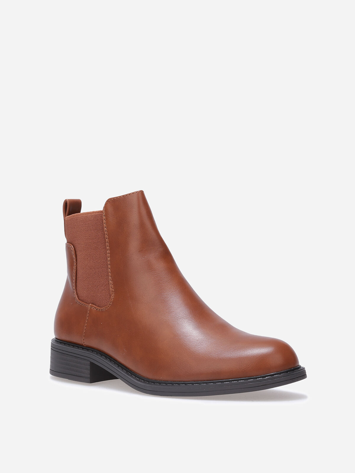 Bottines chelsea à bout rond- Marron