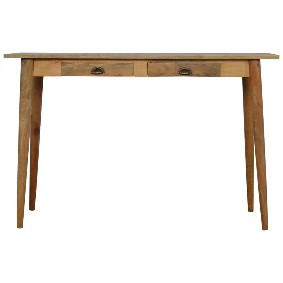 Eiken-achtige Bureau met 2 Laden, Nordic Stijl