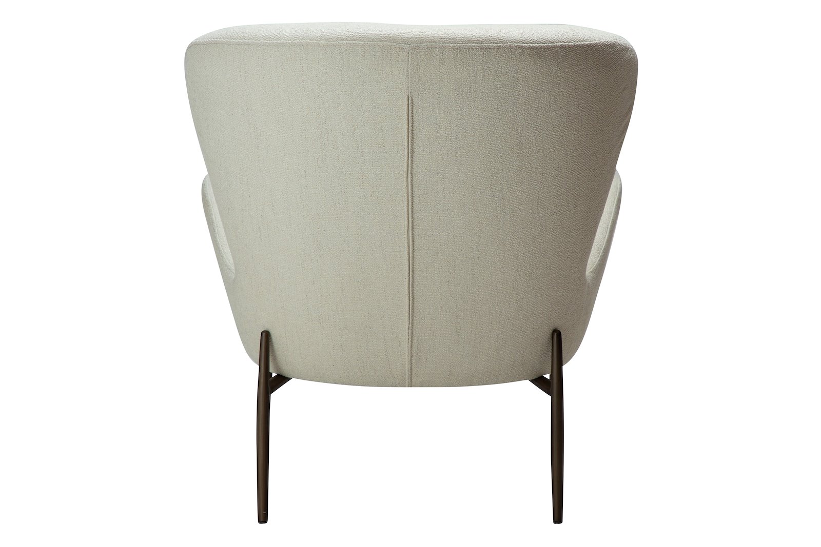 Glam hvilestol lav Tekstil Bouclé Bone White med antikk messing ben