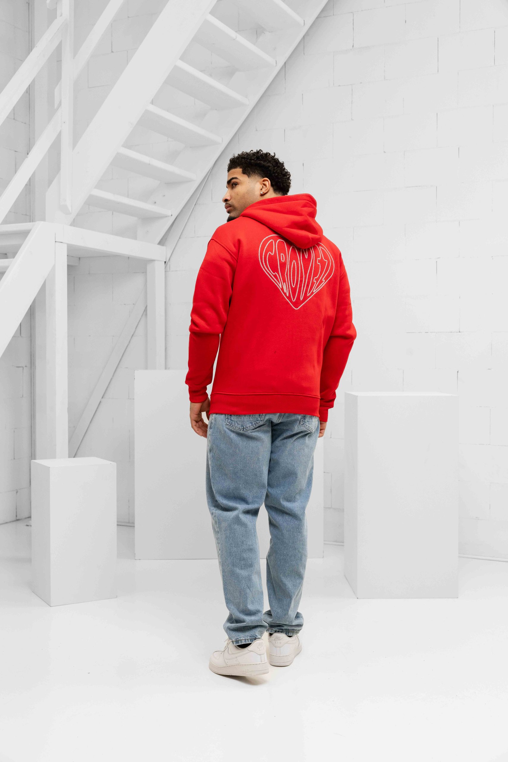 Croyez Stitched Heart Zip Hoodie Heren Rood