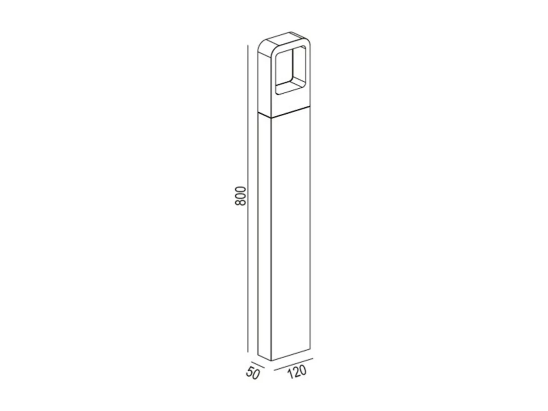 Balise LED Extérieure 6W sur Pied 80cm en Saillie Emerita 3000K Blanc chaud