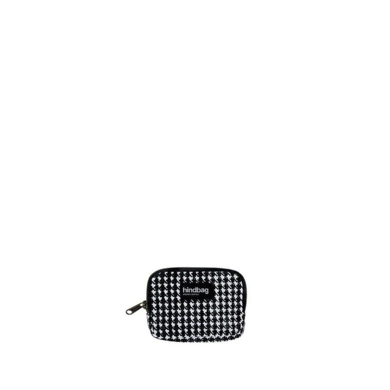 Porte monnaie Lili 13 cm Pied de Poule Blanc