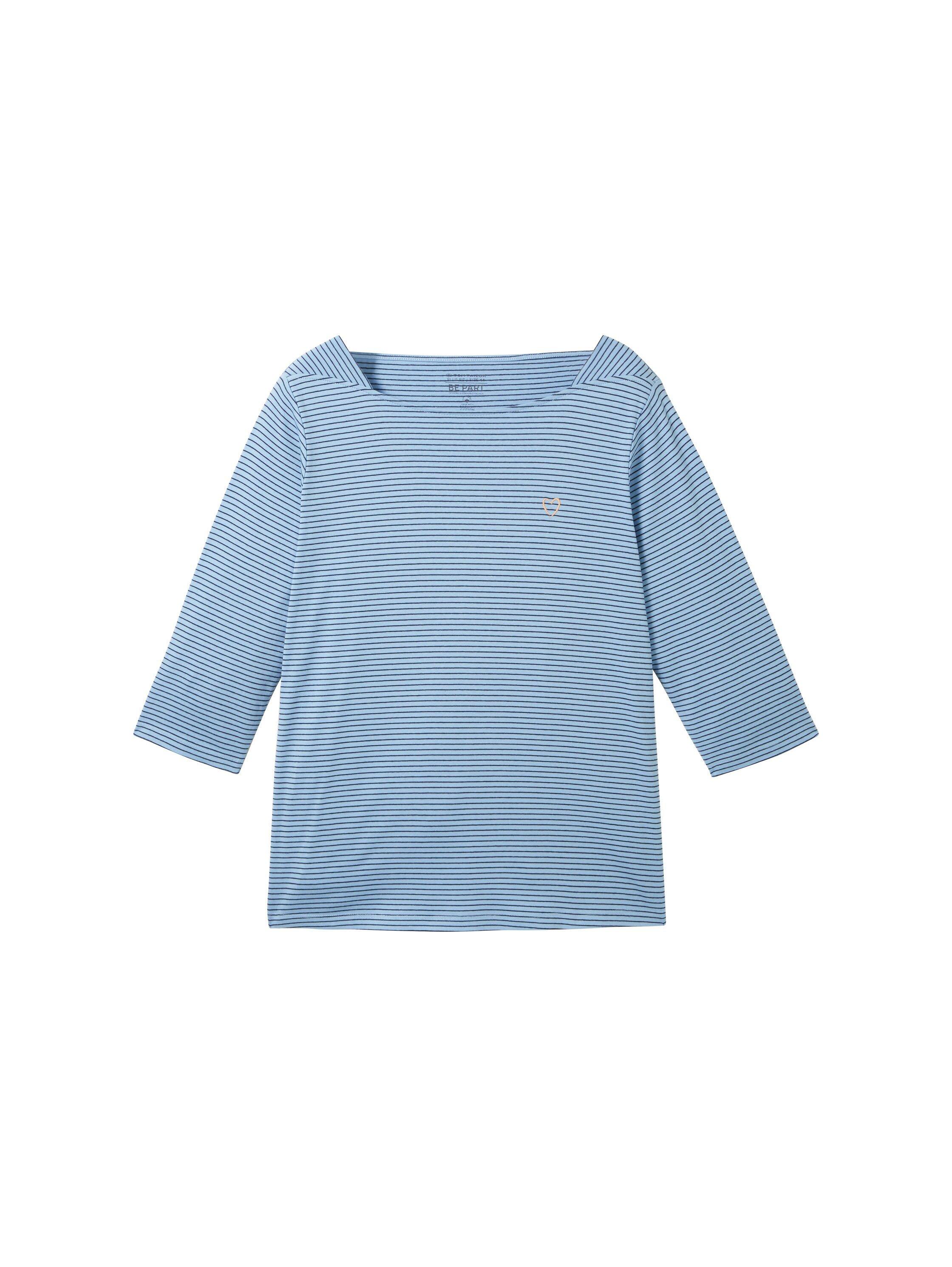 Ringelshirt mit U-Boot-Ausschnitt und 3/4-Arm