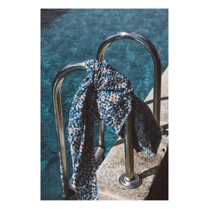 Gabrielle Paris Paréo imprimé Flower | Bleu azur