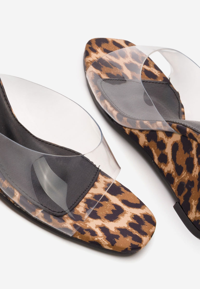 Mules compensées femme leopard Glorya