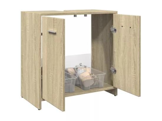 Armoire lavabo de salle de bain chêne sonoma 60x33x60 cm