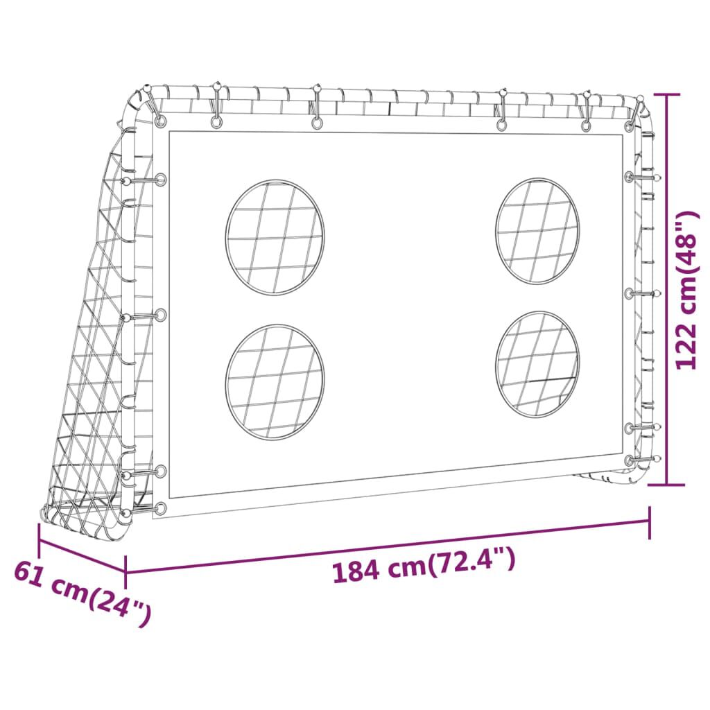 vidaXL Voetbaltrainingsdoel, staal, 184x61x122 cm