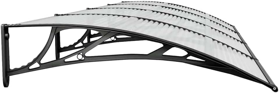 vidaXL Türvordach,Vordach für Haustür 350x100cm, Haustür Überdachung Haustürvordach, Pultvordach Haustürdach Pultbogenvordach, Schwarz Polycarbonat