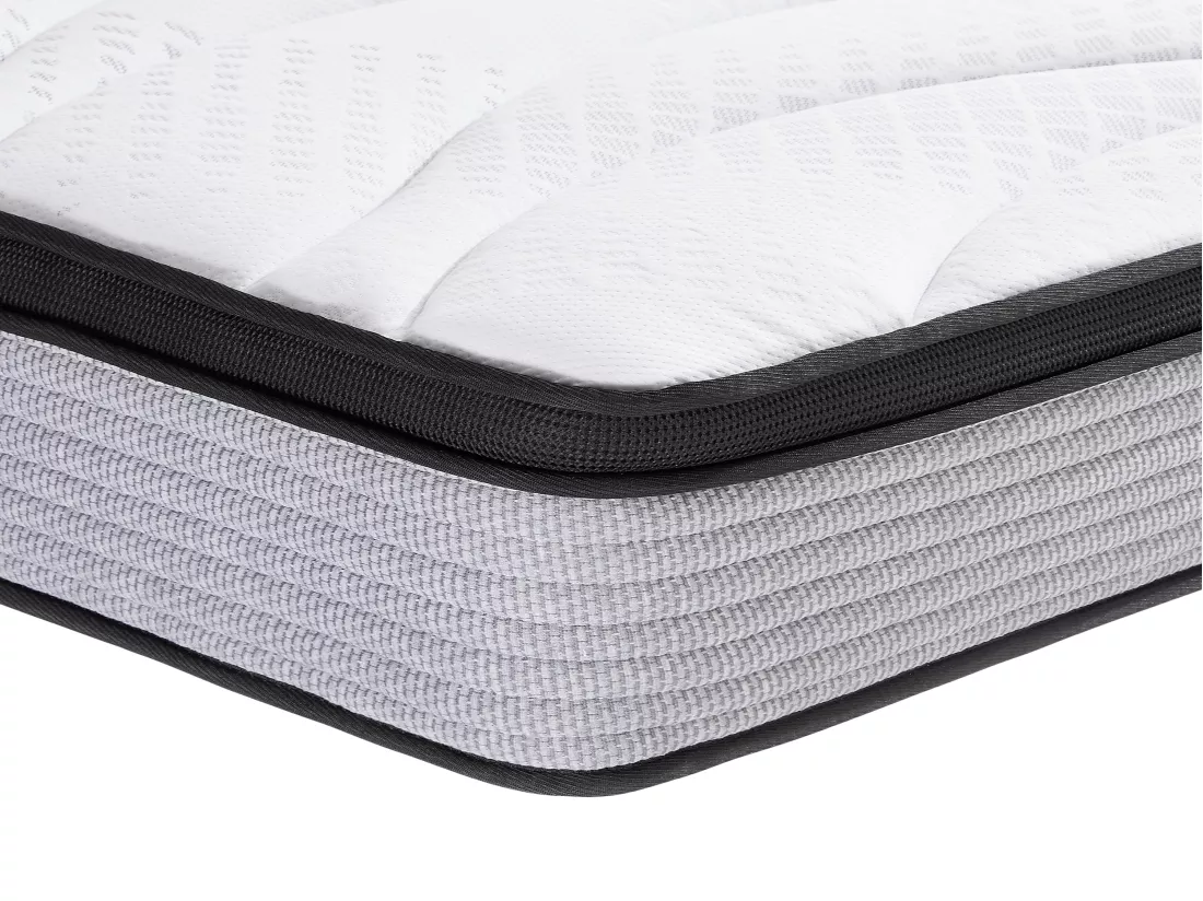 Ensemble 180 x 200 cm sommier coffre blanc + matelas ressorts ensachés et surmatelas intégré ép.25cm - ANYLA de YSMÉE