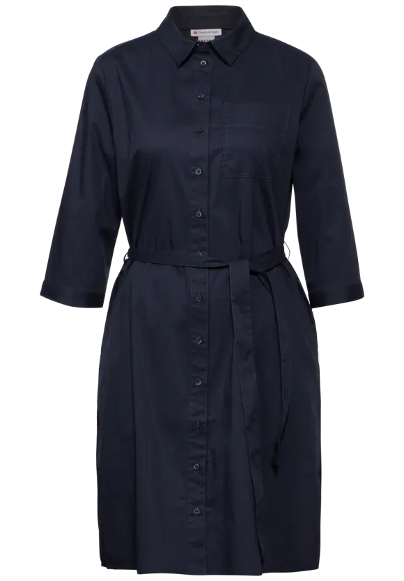 Cotton Hemdblusenkleid - deep blue