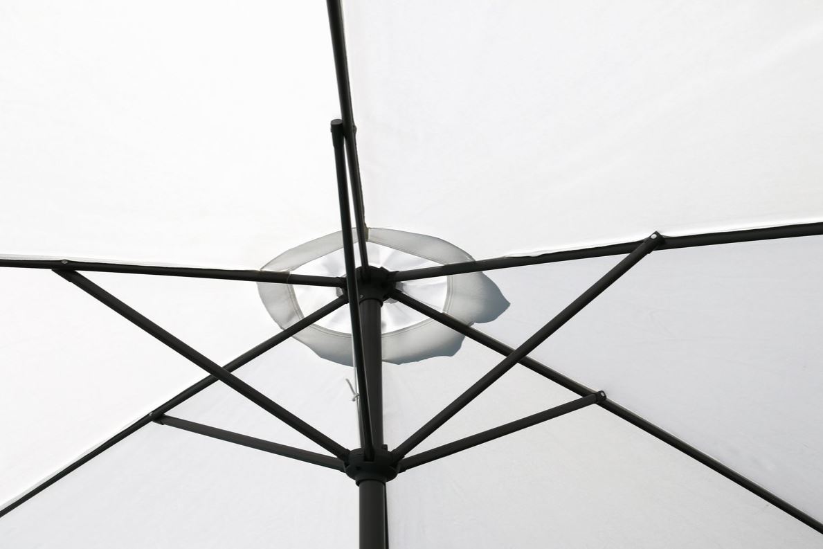 PimXL 300 cm luxe 8-ribs parasol - White