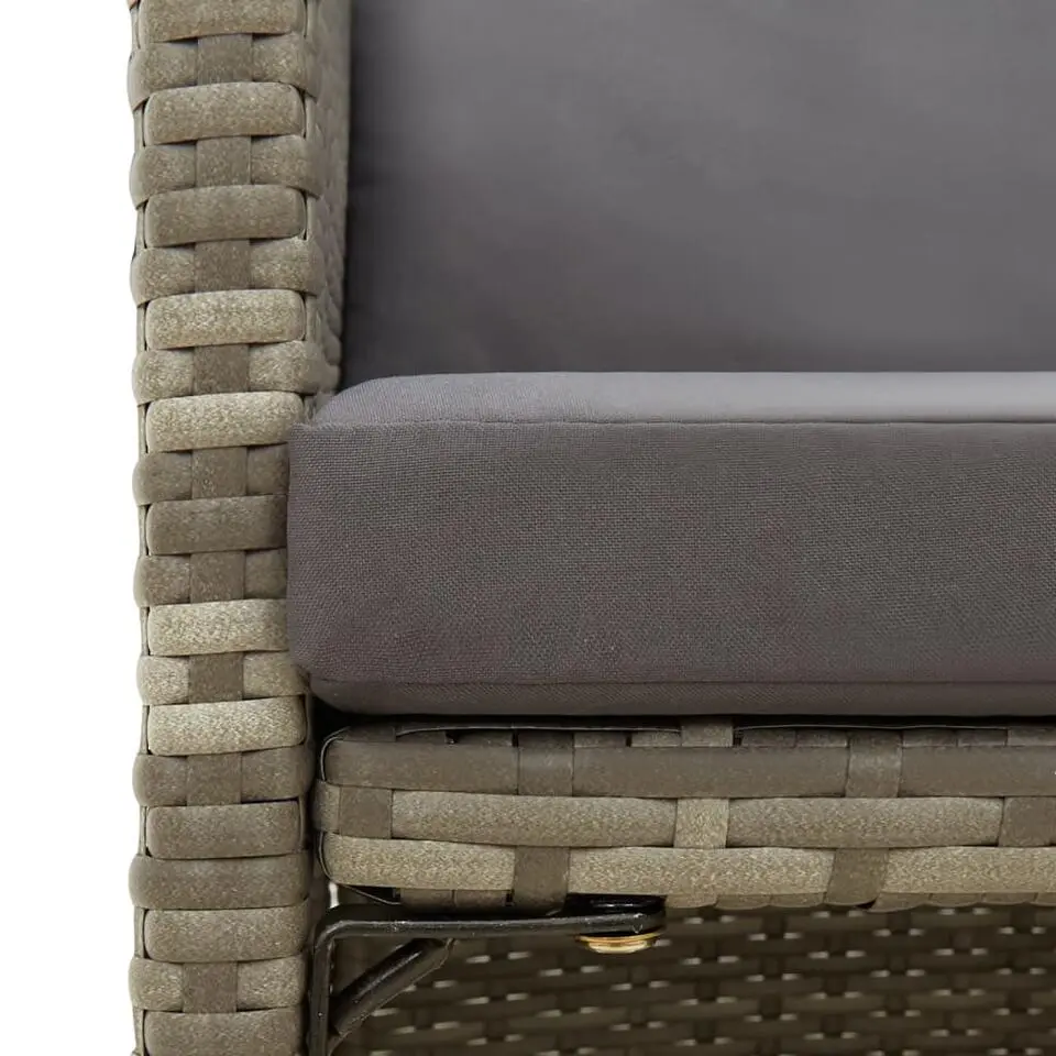 vidaXL - Buitenstoel - Grijs - Poly rattan - 4 stuks