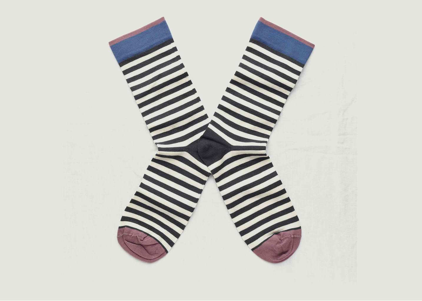 Chaussettes rayées à bords contrastés Bonne Maison
