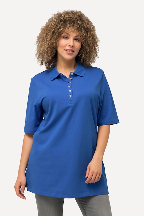 Poloshirt, Piqué, Polokragen, Samt-Knopfleiste, Halbarm