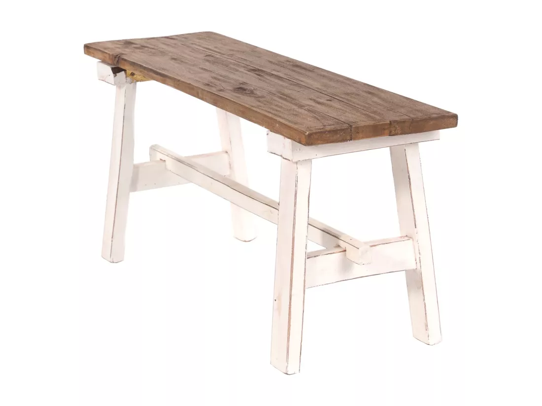 BANC ANZIO 90 Bois massif en acajou, pliable 06 weiß-landhaus
