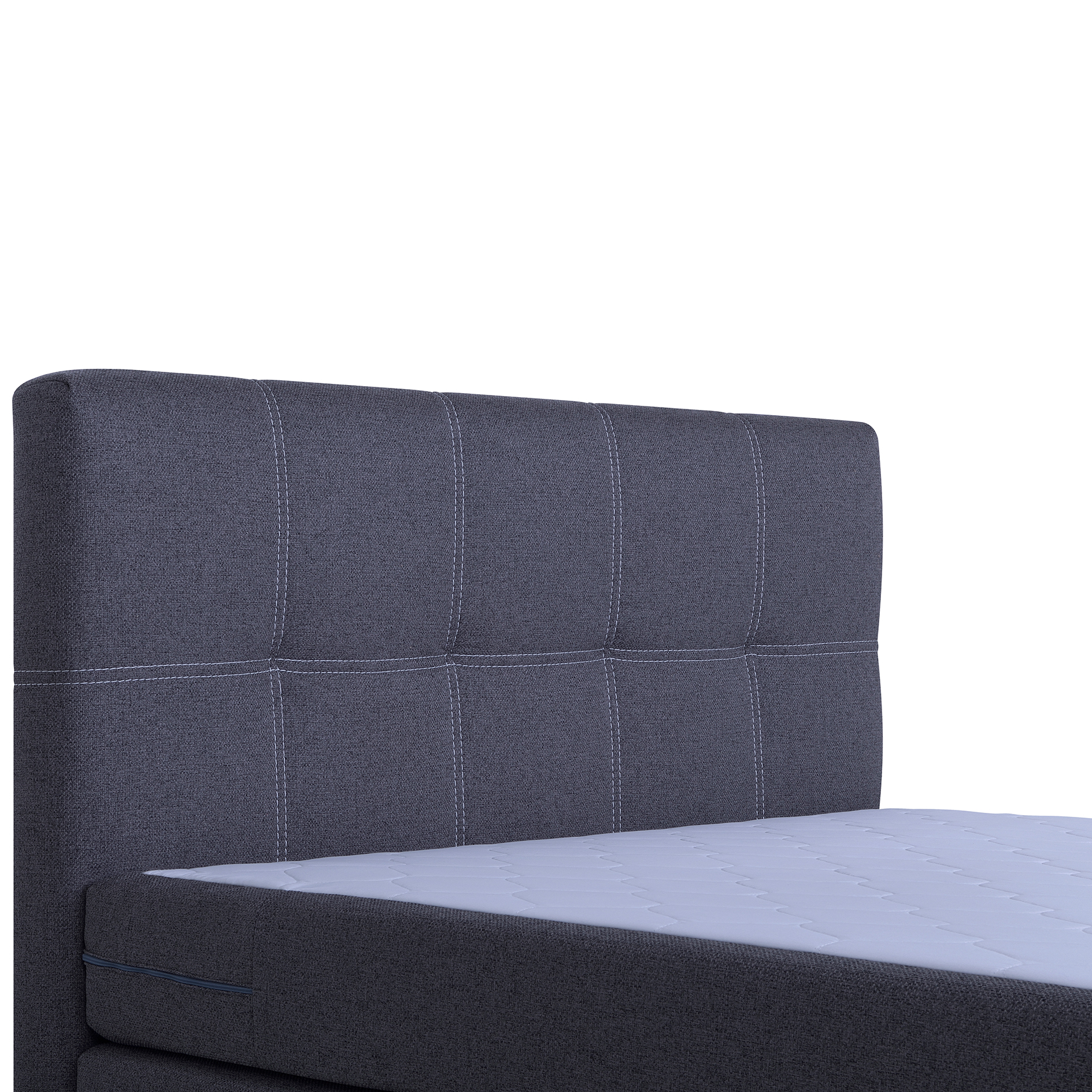 Boxspringbett - dunkelgrau - mit Bettkasten - H3 - 140x200 cm