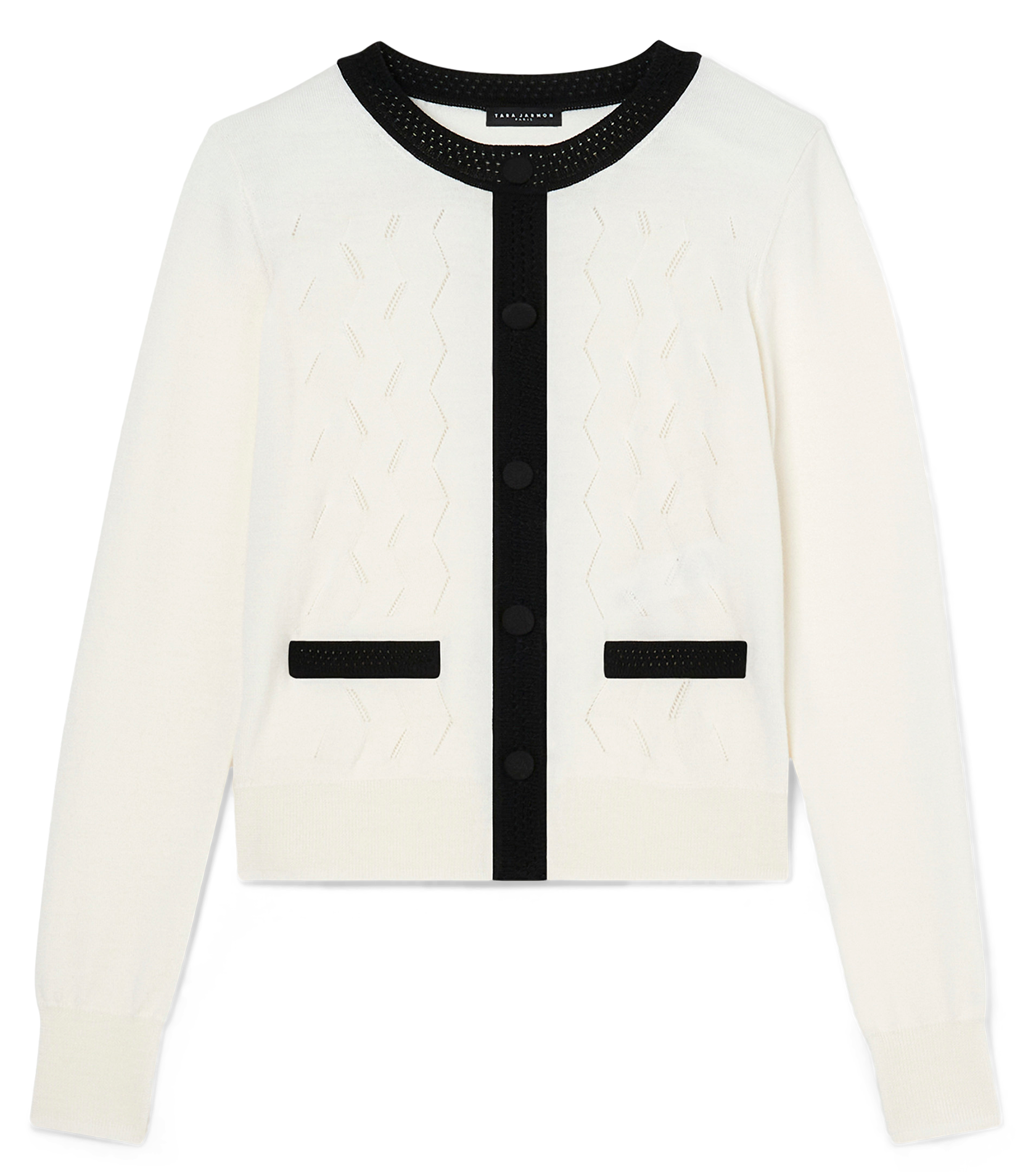 GRANVILLE - Gilet col rond droit en laine | Beige