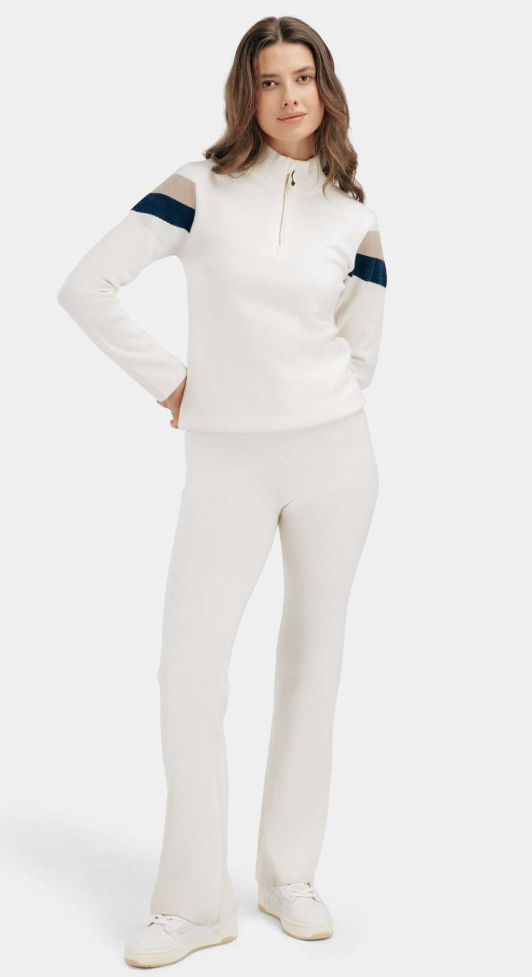 Hemsedal Knitted Flare Pants Dame White Swan