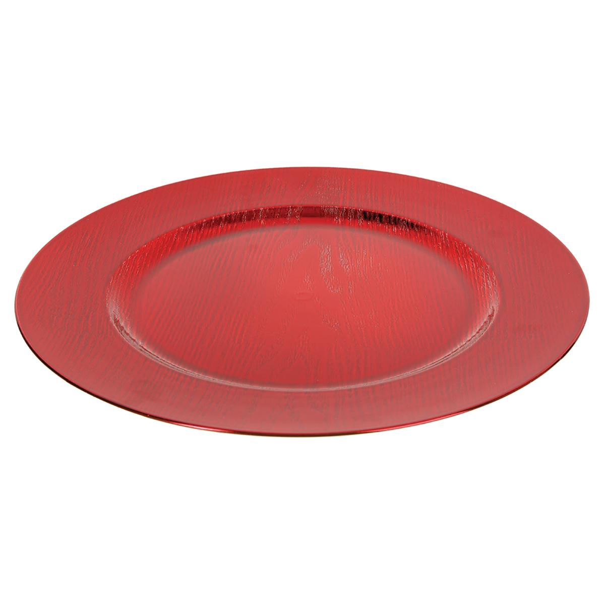 ASSIETTE DE PRESENTATION RONDE BOIS ROUGE 33CM