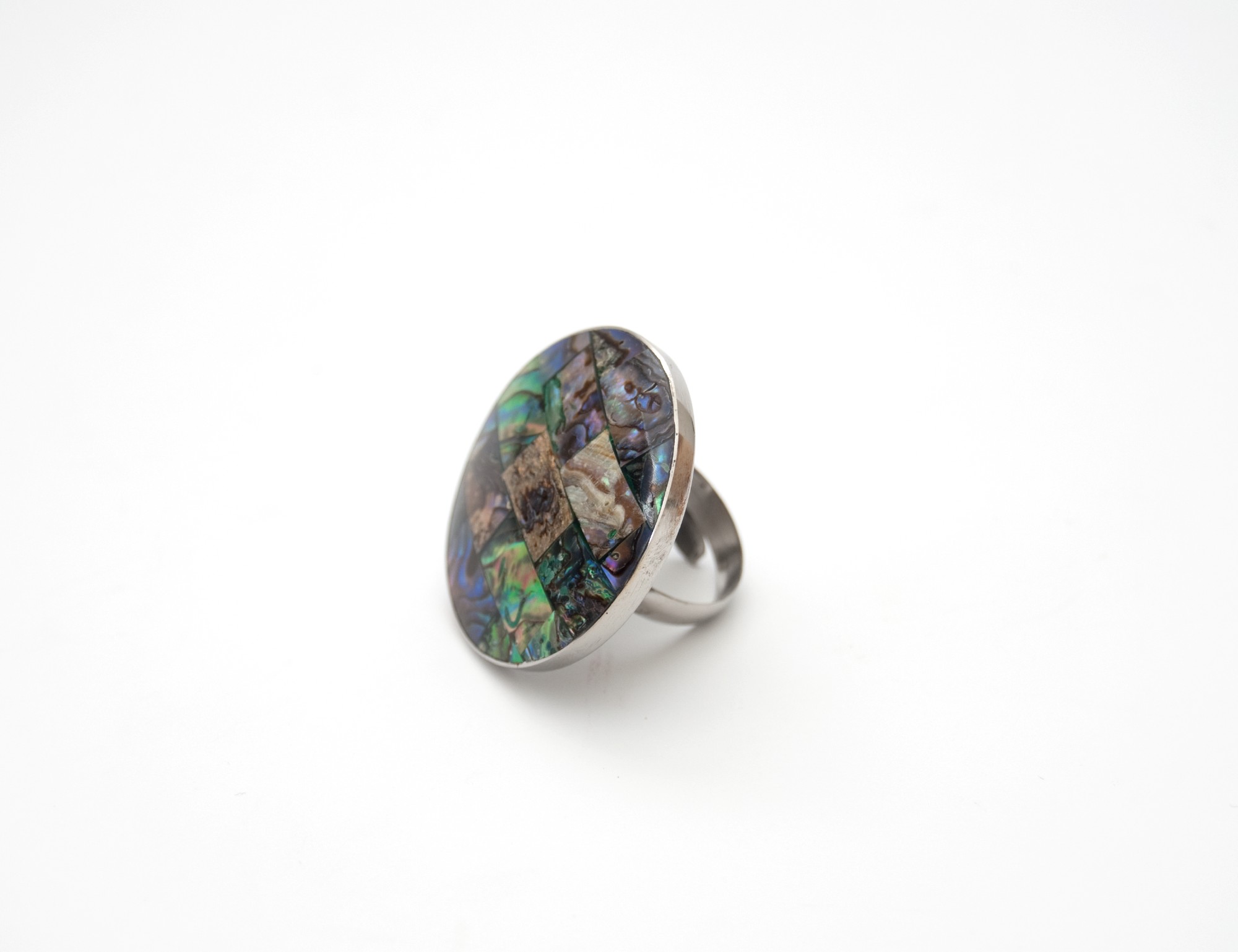 Ring rund aus Perlmuttsplittern, multicolor, Ø 4 cm günstig bestellen
