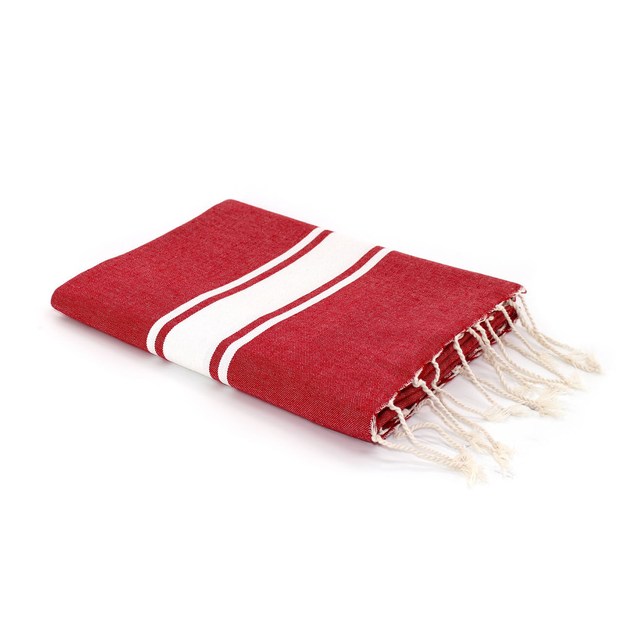 Febronie Fouta Traditionelle St Tropez rouge/blanc - 100x200 cm