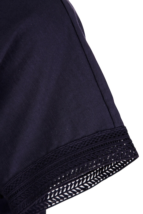 T-Shirt, Rundhals, Spitze am Halbarm