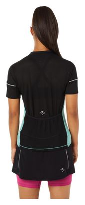 Maillot 1/2 Zip Asics Fujitrail Vert Noir Femme