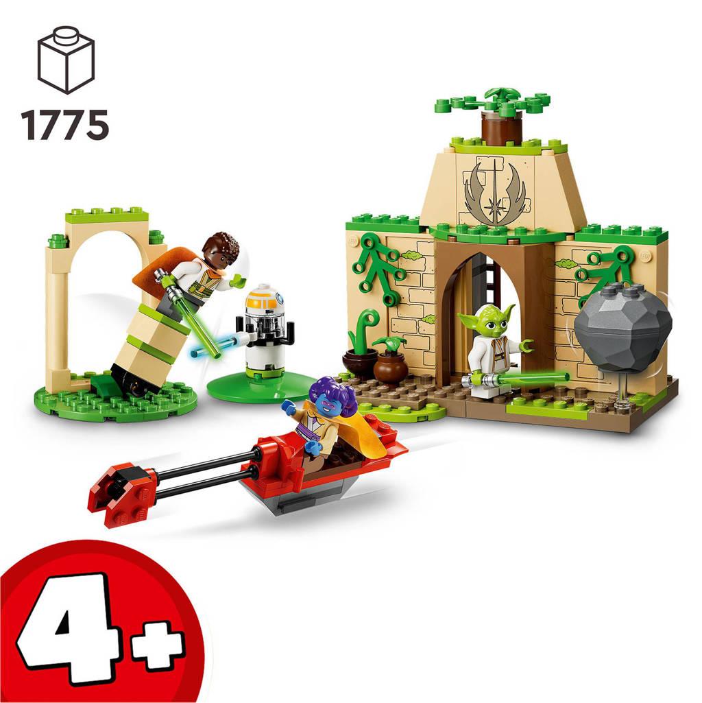 YodaTenoo Jedi tempel Bouwbaar Yoda Speelgoed met Lichtzwaarden en Speederbike 75358