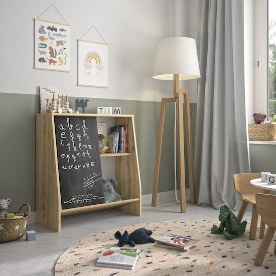 Tim Petite Bibliothèque avec tableau   Chêne        de               Galipette