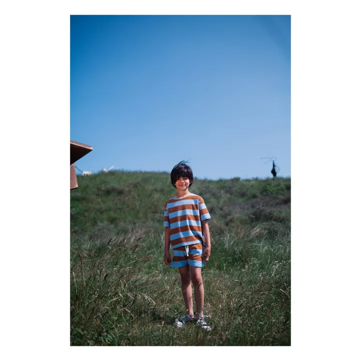Daily Brat Short Rayure Eponge | Bleu ciel