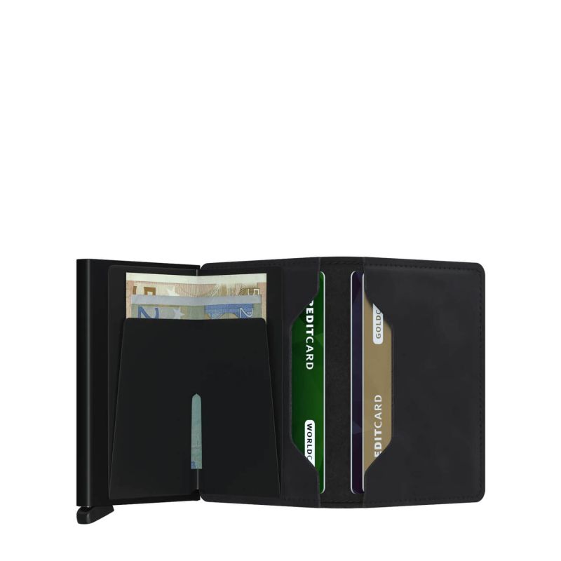 Porte-cartes Slimwallet Vintage anti-RFID 10.2 cm Black