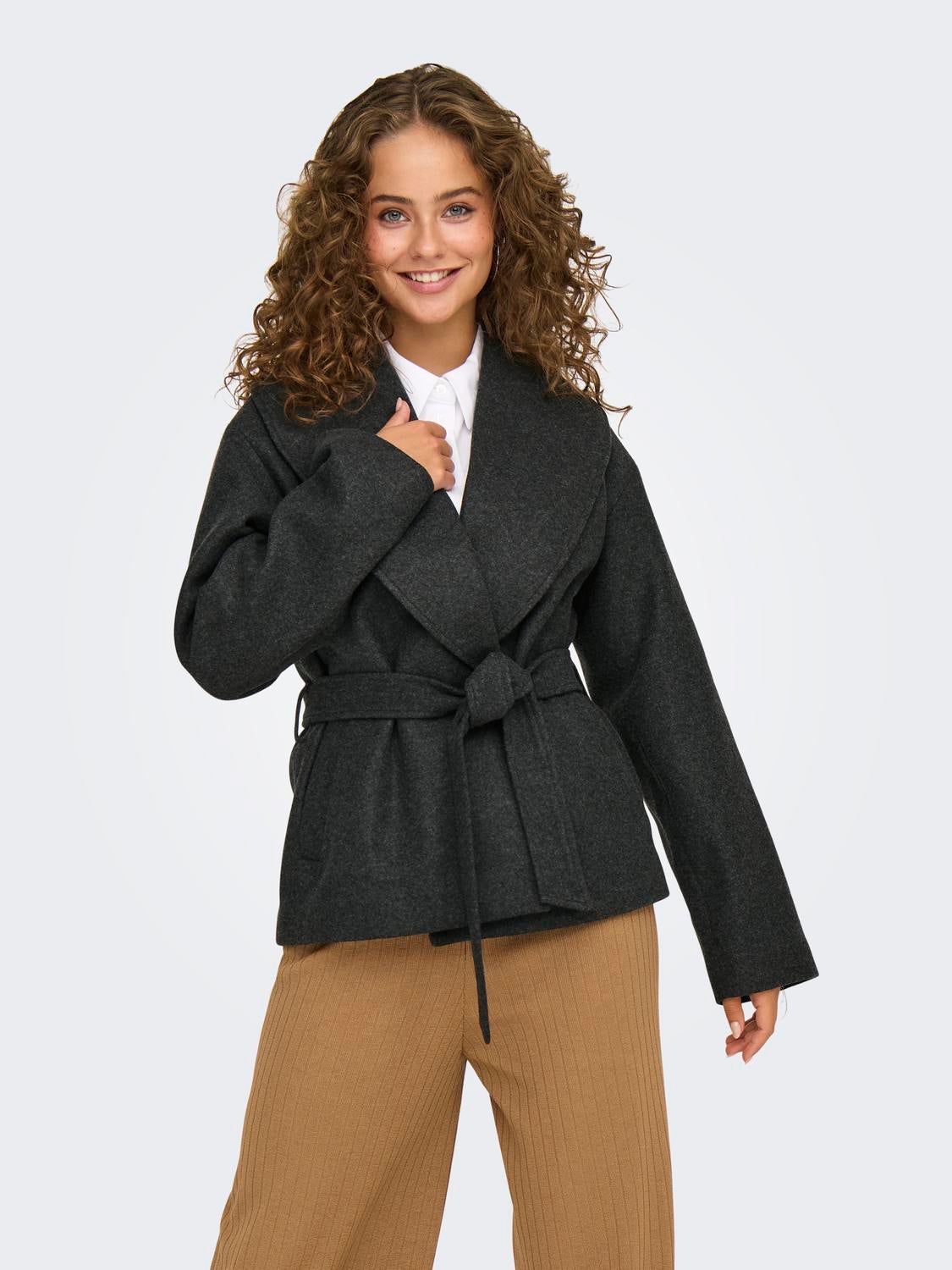 ONLAUGUSTA Mantel Dark Grey Melange