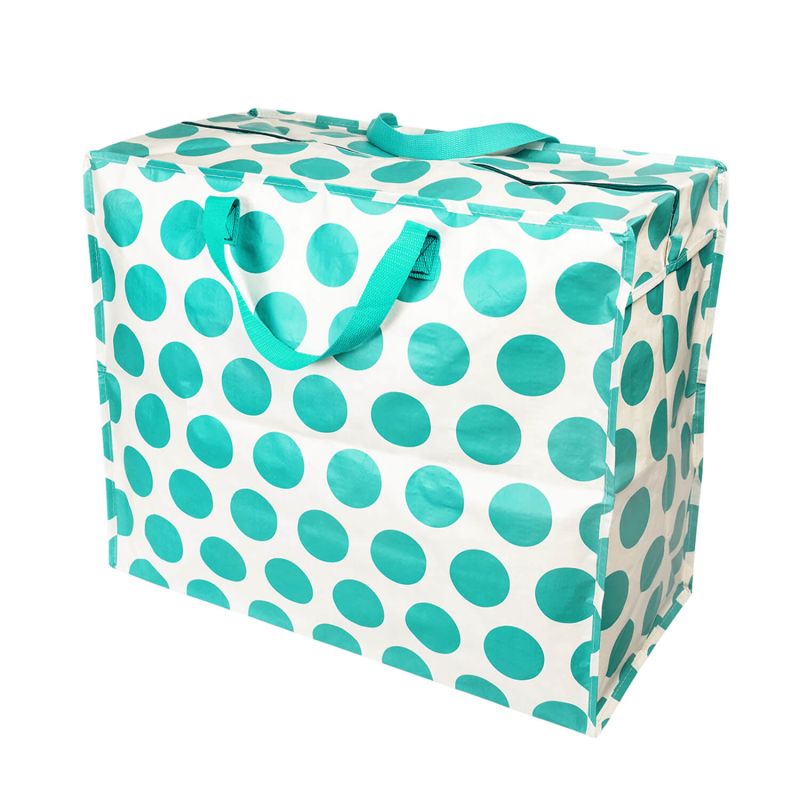 Sac de rangement Jumbo 55 cm Spotlight turquoise sur blanc