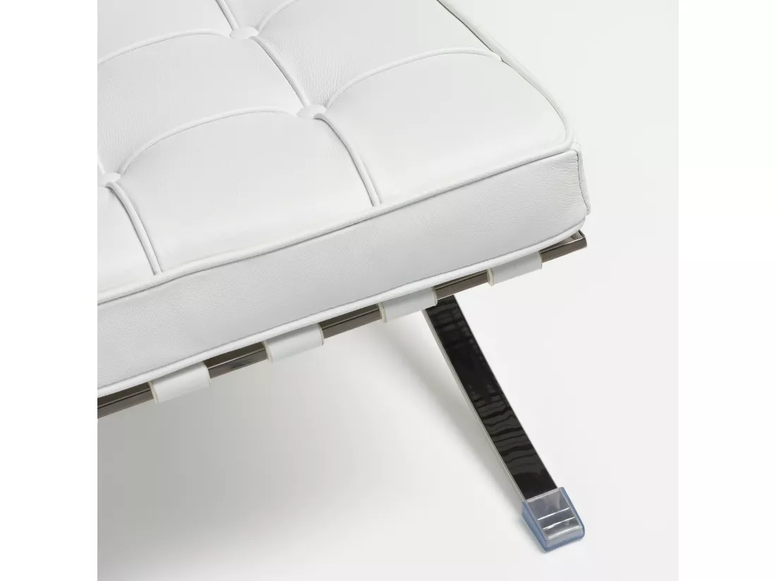 Canapé design 2 places cuir capitonné blanc Barka