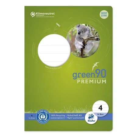 Staufen Green Schulheft Lin4 A5 16 Blatt 90g/qm 10mm liniert
