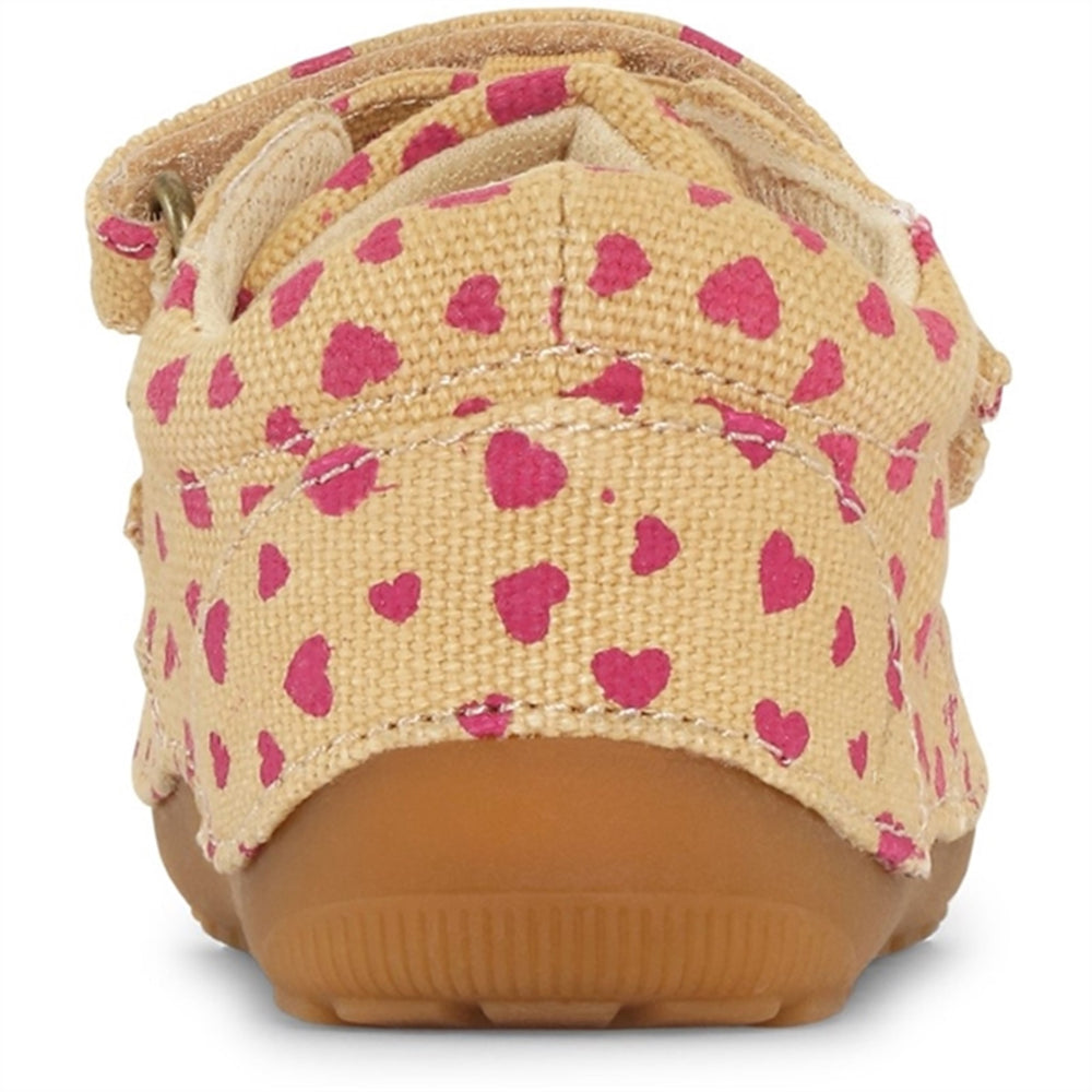 Køb Bundgaard Begyndersko Petit Strap Canvas Beige Hearts
