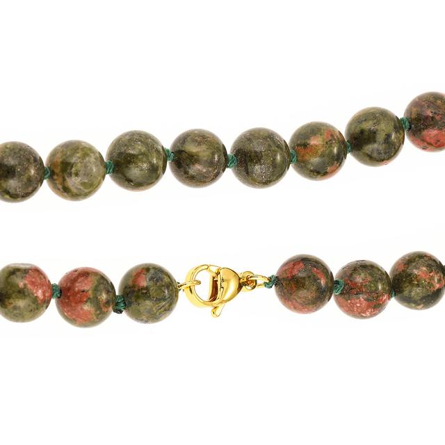 Collier & Armband, Unakit, ca. 510 ct., Ø 10 mm