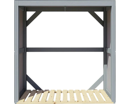 Haardhoutopslag Bertilo 151 x 75 x 154 cm antracietgrijs
