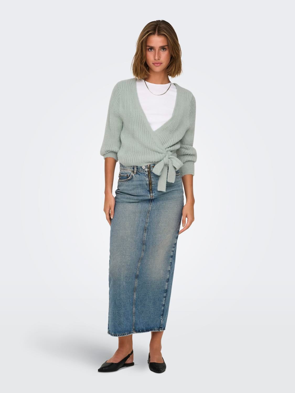ONLAMANDA Strickpullover Aqua Gray