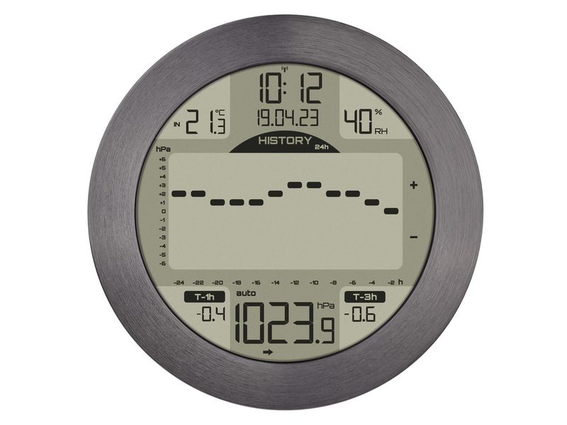 TFA Dostmann Wetterstation Maritime Meteomar Grau Funk-Wetterstation mit Aluminium-Rahmen