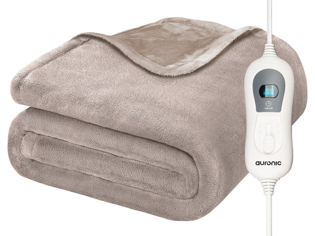 Auronic 1-persoons elektrische deken - Taupe